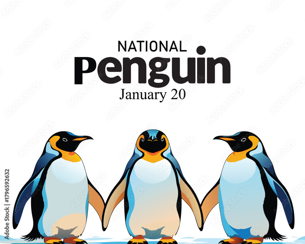 Obraz premium vector graphic of national penguin day good for national penguin day celebration. flat design. flyer design. flat illustration.