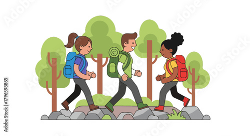 Group Of Hikers Exploring Nature's Trails And Embracing The Wonderful World Outdoors