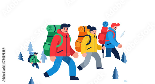 Group Of Hikers Exploring Nature's Wonders And Embarking On An Adventure Together