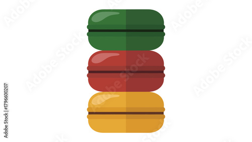 Canvas Print Colorful Tower of Macarons: An appetizing stack of vibrantly colored macarons, each layer a different hue and flavor, invites the viewer to indulge in a moment of sweetness