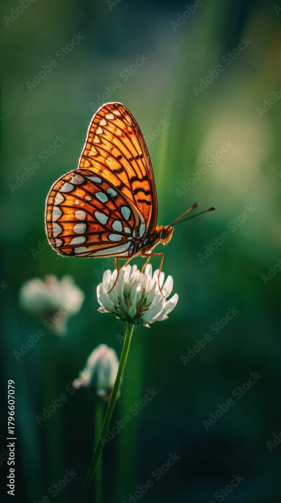 Obraz premium Butterfly on white flower