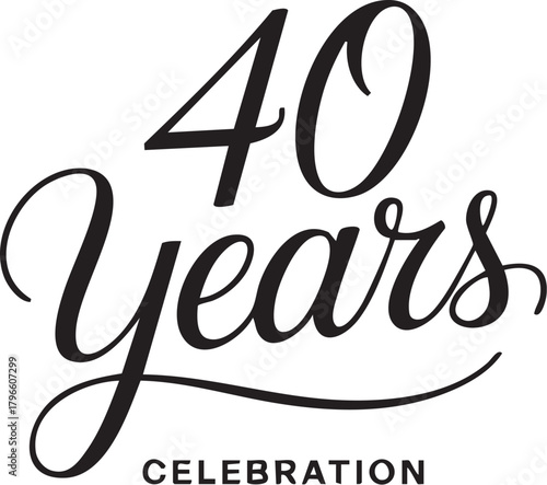 40 Years Celebration Calligraphy Typography Logo Design