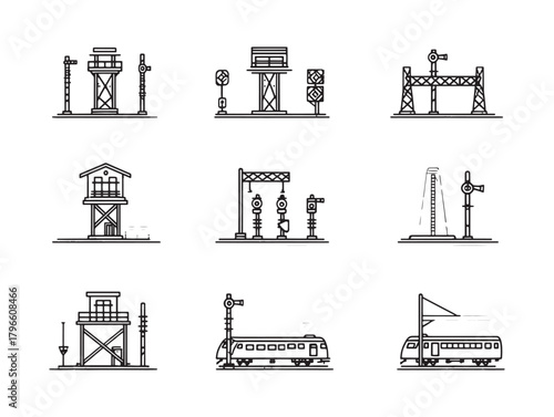 Railway Yard Line Art Trains And Tracks