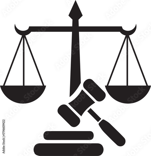 scales of justice and law. 