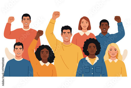 illustration of human rights people with different skin color 