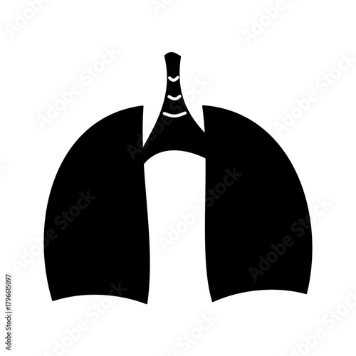 human lungs icon simple vector design useful for healthcare industry silhouette.eps