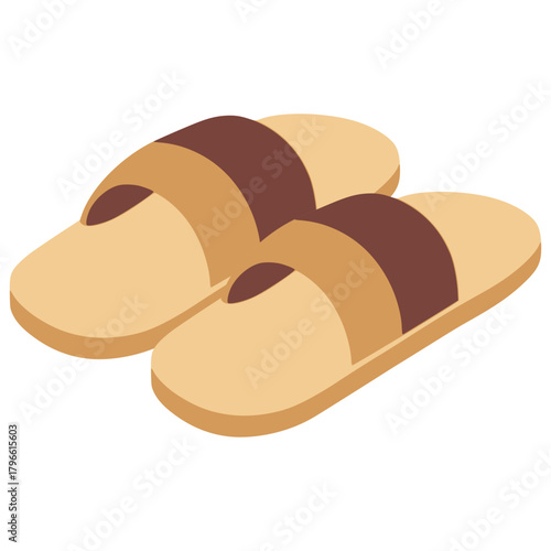 House slippers warm comfortable flat color vector illustration template design