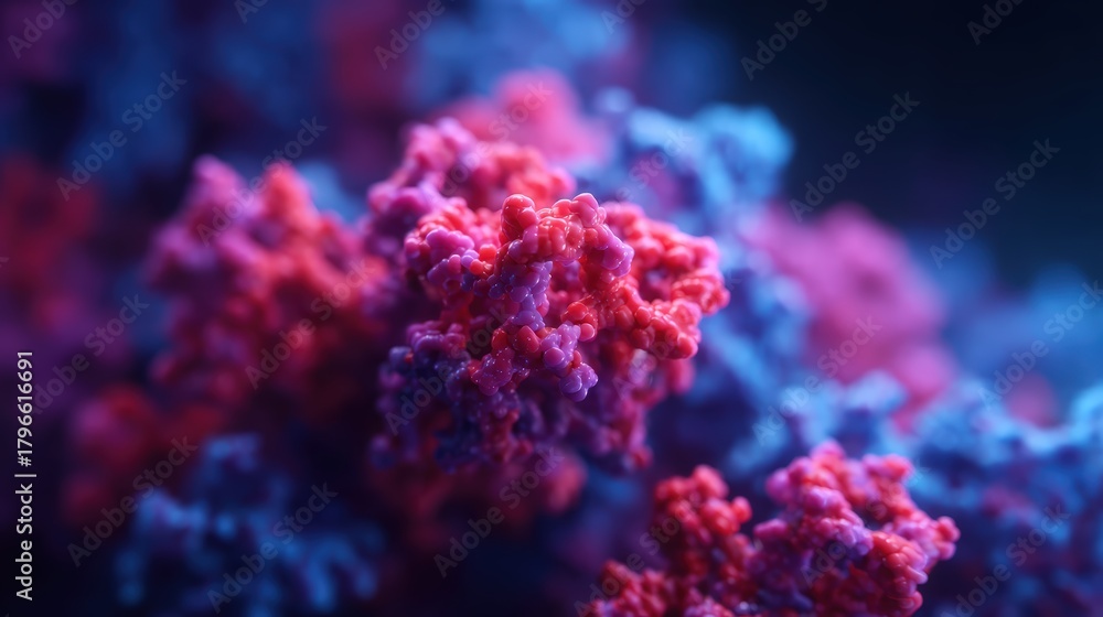 Fototapeta premium A vibrant close-up of colorful coral formations, showcasing intricate textures and rich hues in a captivating underwater scene.