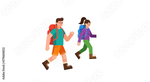 Hikers Adventure Together Exploring Paths And Conquering Challenges In Nature With Packs