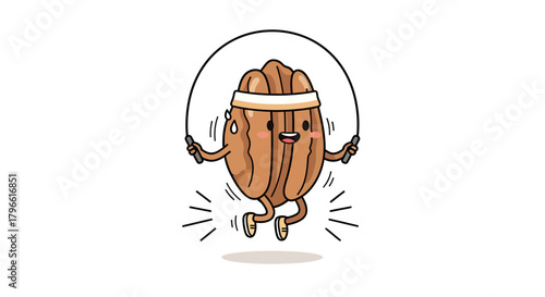 Healthy And Happy Nut Exercising: Jumping Rope And Staying In Good Shape