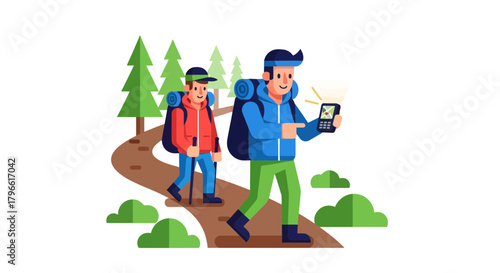 Hikers Capturing the Wilderness: A Moment of Documentation Amidst Nature's Beauty