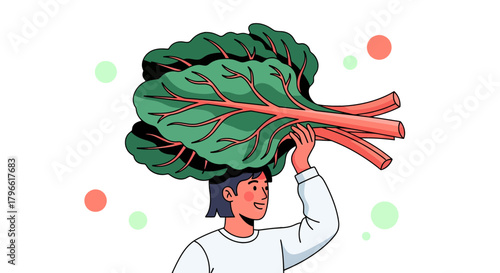 Healthy Lifestyle Depicted By An Illustration With The Food and Nutrition Themes