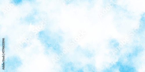 Light blue watercolor abstract background illustration gentle smoke effect against a white background.