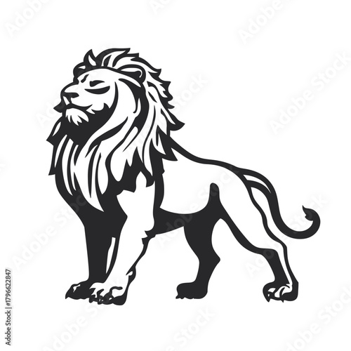 Majestic lion silhouette illustration symbol of strength and authority