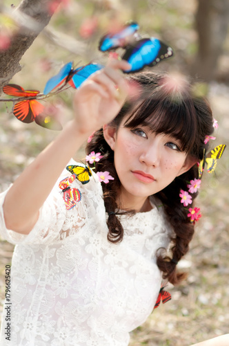 Eastern women photographed outdoors	