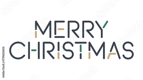 Festive Typography: Minimalist Merry Christmas typography design. Capturing the essence of the season with a clean, modern aesthetic.