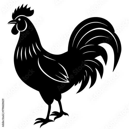 Rooster Silhouette – Bold Vector Art for Farm, Breakfast & Year of the Rooster Design


