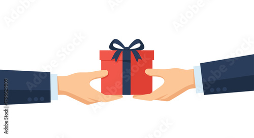 Presenting a delightful gift box with navy ribbon perfect for corporate thank yous, holidays, and expressing appreciation or recognition