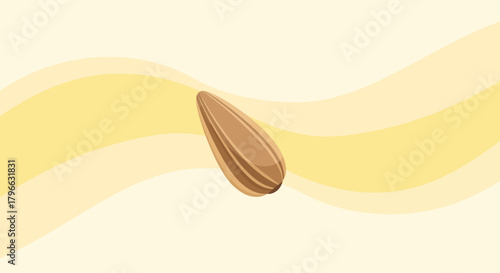Isolated Sunflower Seed Icon With Soft Gradient Background And Organic Aesthetics Present