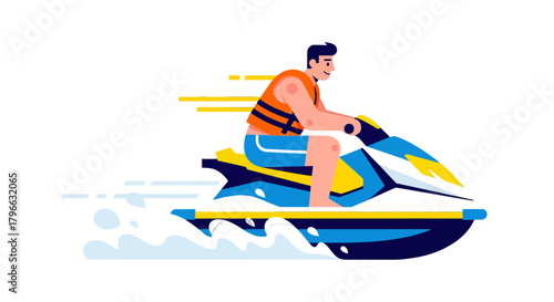 Jetski Rider Enjoying Watersports Activities Against A Black Background