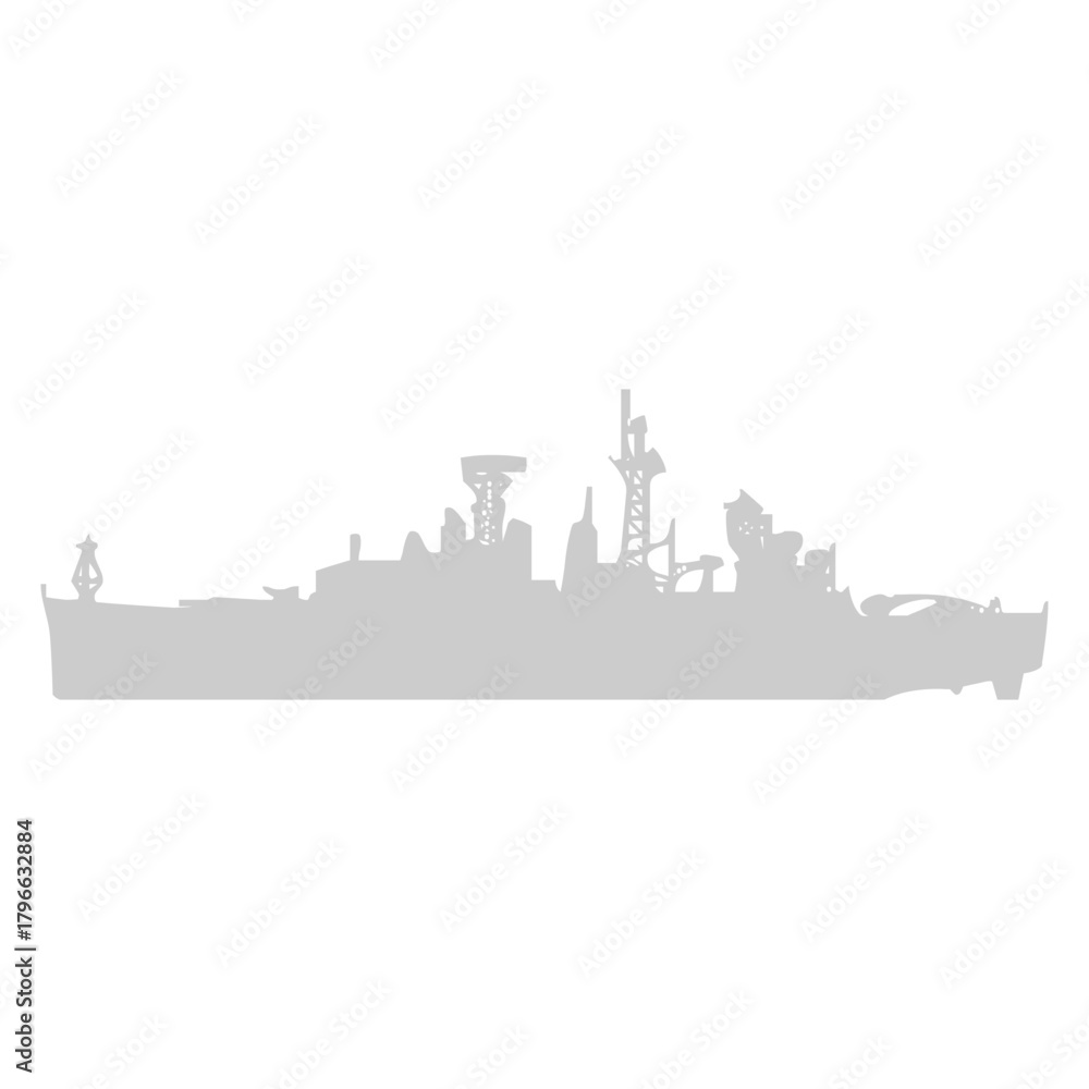 Fototapeta premium Naval Ship Profile Vector