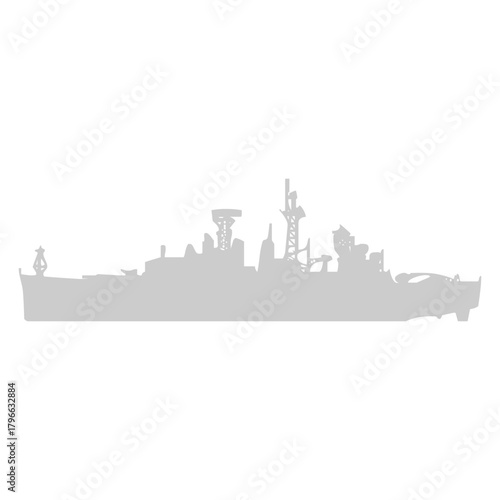 Naval Ship Profile Vector