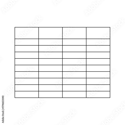 Blank Table Chart Template