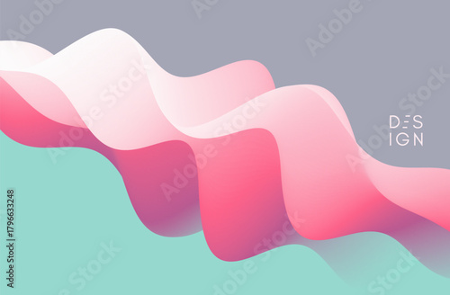 3D abstract wavy background. Dynamic wave. Vector illustration for banner, flyer, brochure, booklet or presentation.