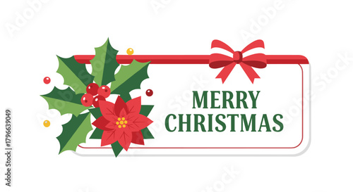 Spread holiday cheer with this festive Merry Christmas greeting card, perfect for winter celebrations and heartwarming season's greetings