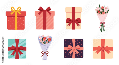 Celebrate special moments with these beautifully wrapped gifts and elegant floral bouquets.