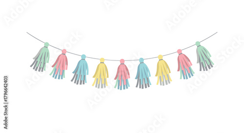 A pastel tassel garland, perfect for birthdays, baby showers, and festive celebrations