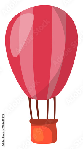 Colorful hot air balloon illustration symbolizing travel, adventure, dreams, and playful fantasy