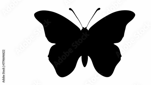 Elegant butterfly silhouette for sophisticated designs, perfect for nature themes, branding, or stylish decorative elements, originally created as a scalable vector graphic