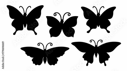 Elegant butterfly silhouettes create a modern whimsical design, perfect for nature lovers and spring themed projects with a touch of simple beauty