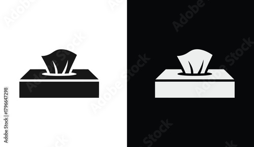 Tissue Box Icon  Flat Hygiene Supply Vector