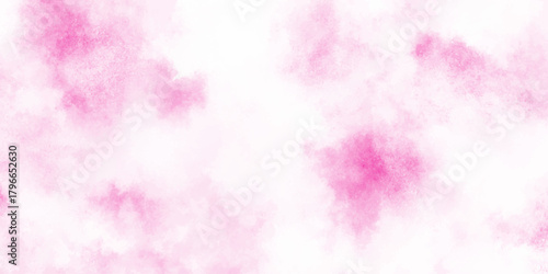Abstract pink watercolor texture background with soft cloudy splashes white background subtle gradients and translucent layers.