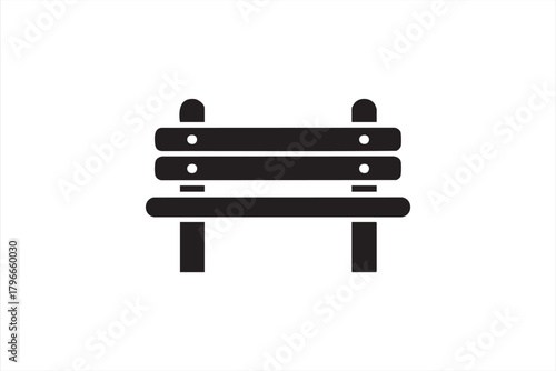 Rail fence pictogram for property protection and exterior layout planning