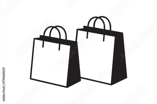 Minimalist shopping bag icon for retail branding and e-commerce design