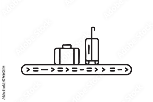 Minimalist luggage belt illustration for airline operations and terminal design