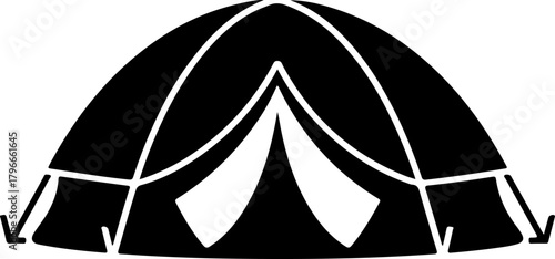 Camping tent silhouette vector illustration