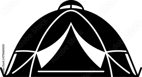 Camping tent silhouette vector illustration