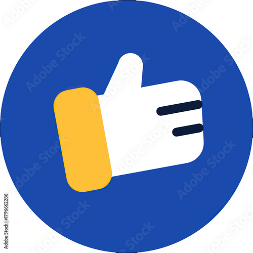 Modern thumb up icon conveys approval and positive feedback for social media engagement and business success
