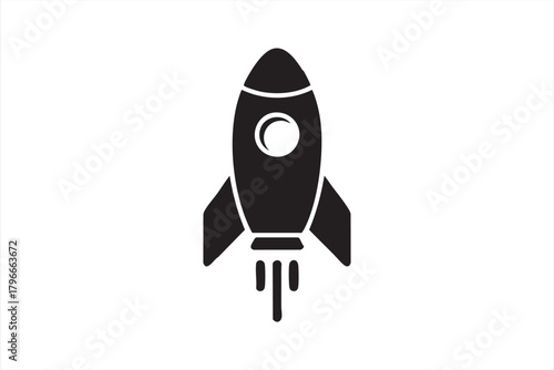 Modern spaceflight icon for technology platforms and exploration themes