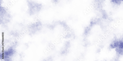 Abstract violet watercolor background subtle smoke texture dreamy indigo blue ink cloud wash on white paper surface.