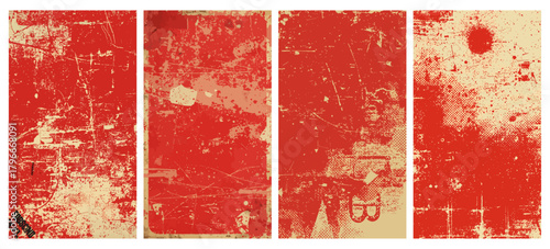 Vibrant abstract design with red and sand tones