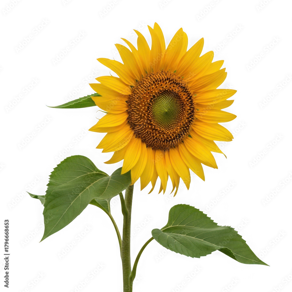 Obraz premium 3d vibrant sunflower bloom isolated on transparent background