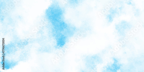 soft and cloudy white clouds on natural sky, Abstract light blue watercolor background with soft pastel clouds and white center delicate and ethereal composition evokes a sense of calm.	