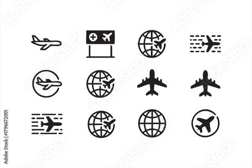 International travel vector symbols