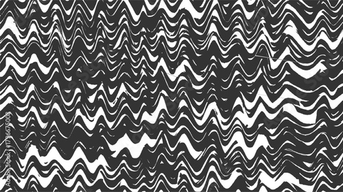 Black and white abstract wavy distorted lines pattern background