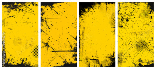 Vibrant abstract geometric design with bold yellow and black elements